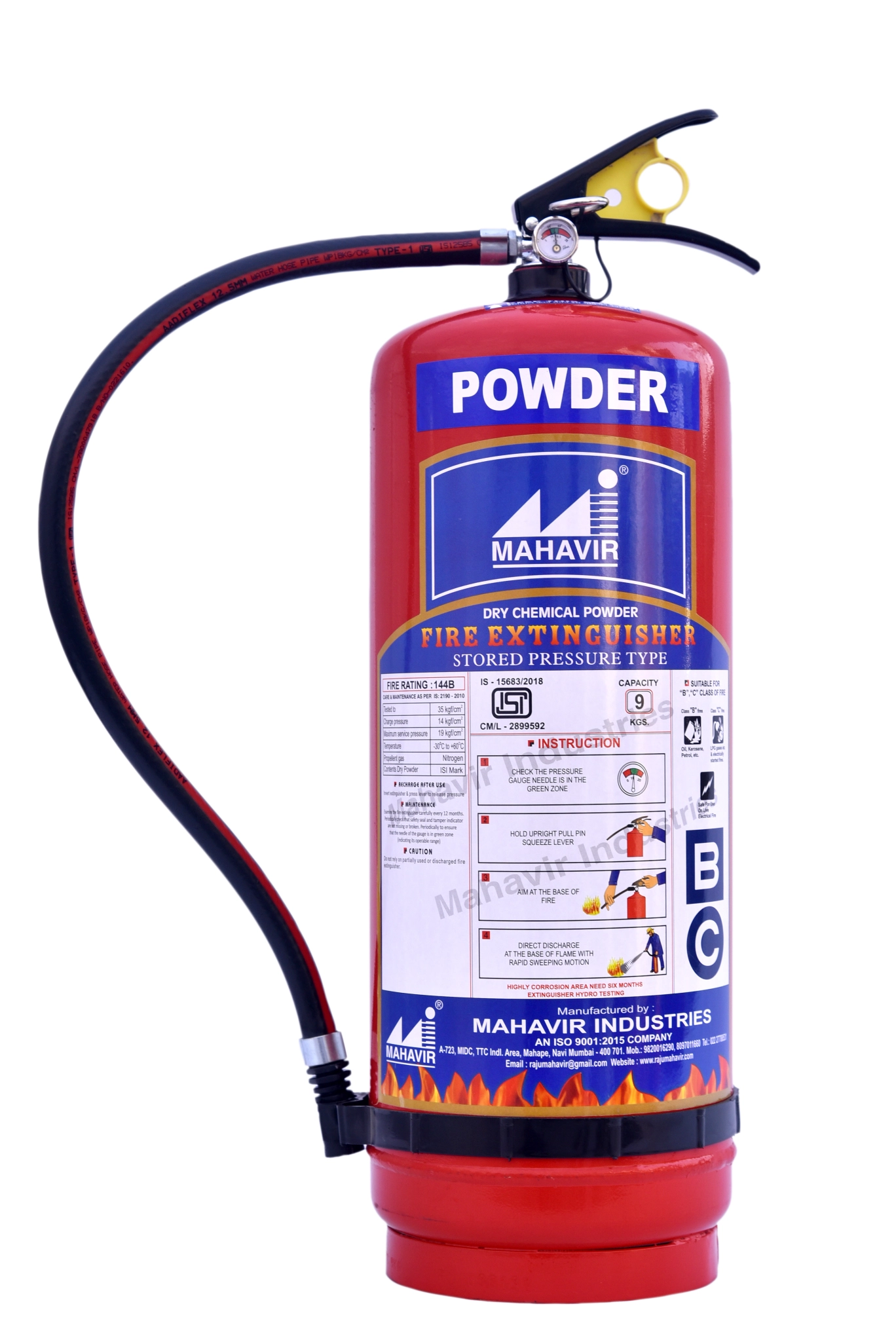 9kg BC Dry Powder Fire Extinguisher