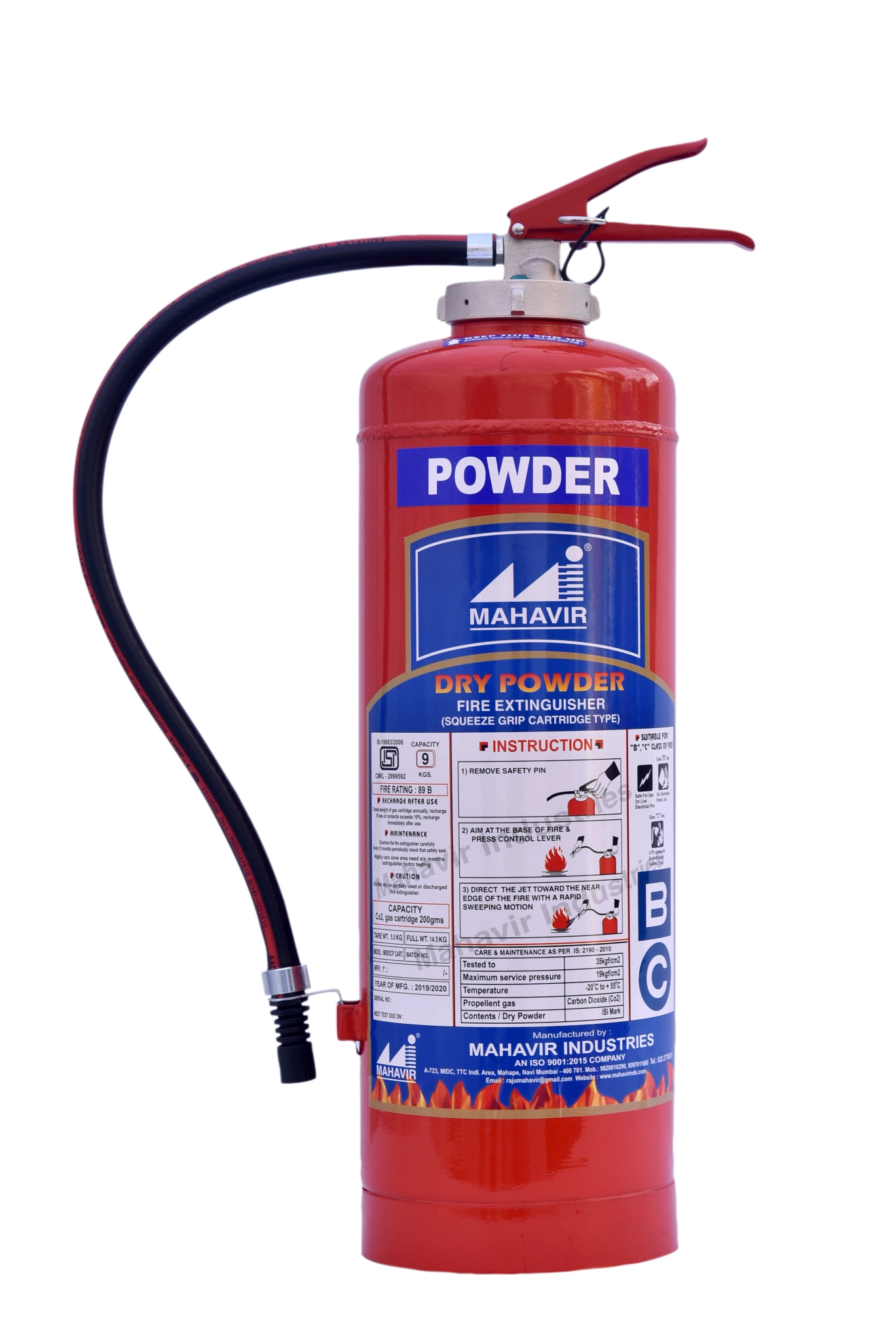 9kg BC CO2 Fire Extinguisher