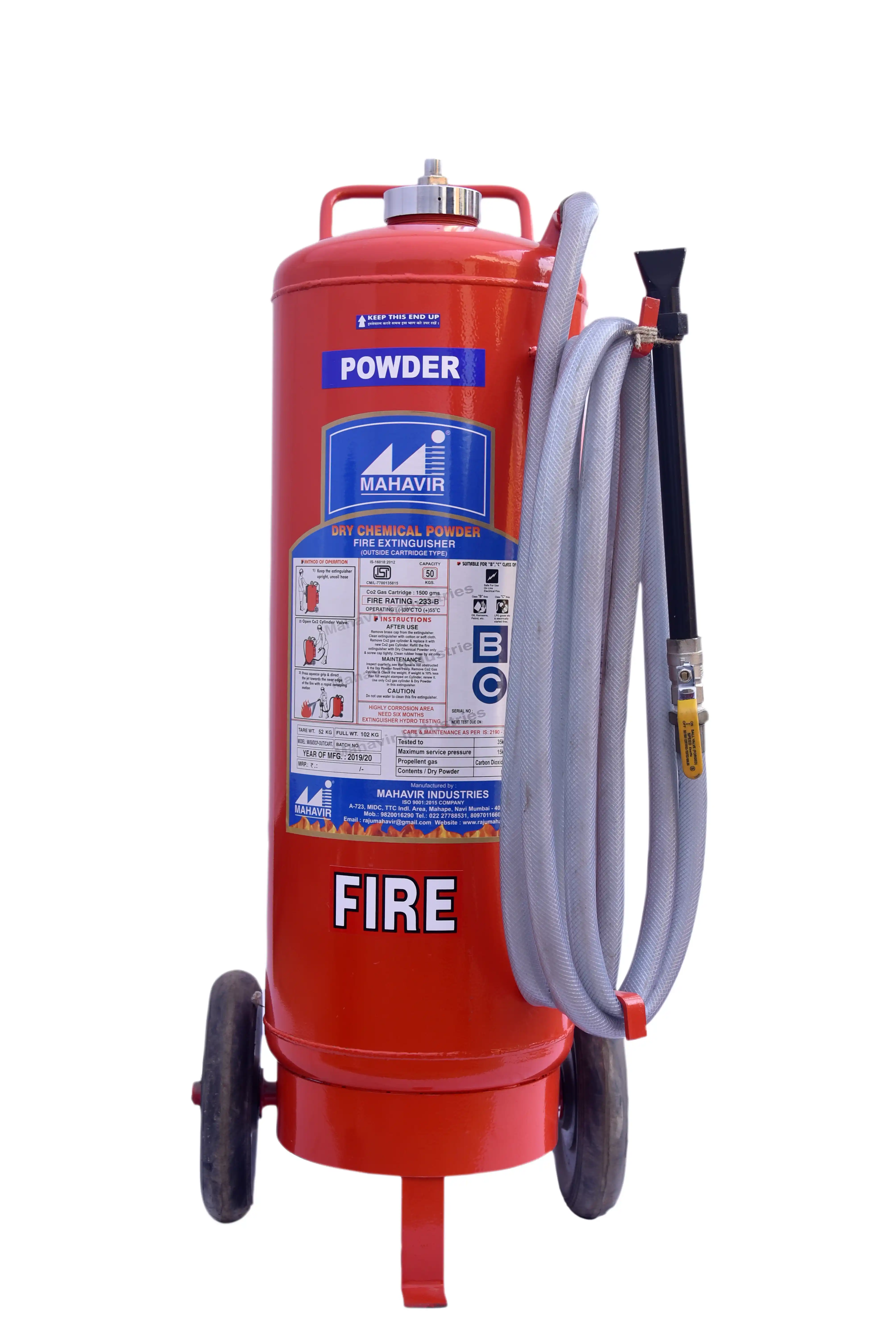 50kg BC CO2 Cartridge Fire Extinguisher