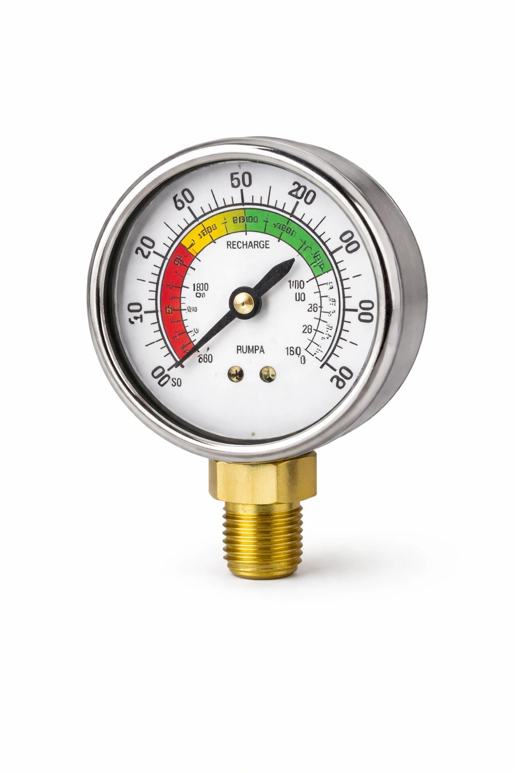 Fire Extinguisher Pressure Gauge &ndash; Bourdon Tube (Colour-Coded Dial)