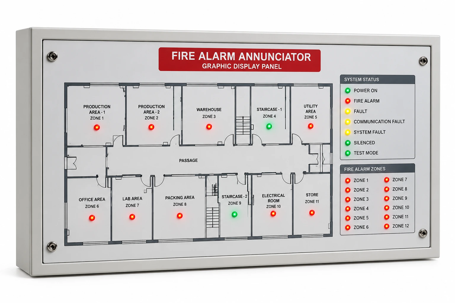 LED Zone Graphic Annunciator Panel