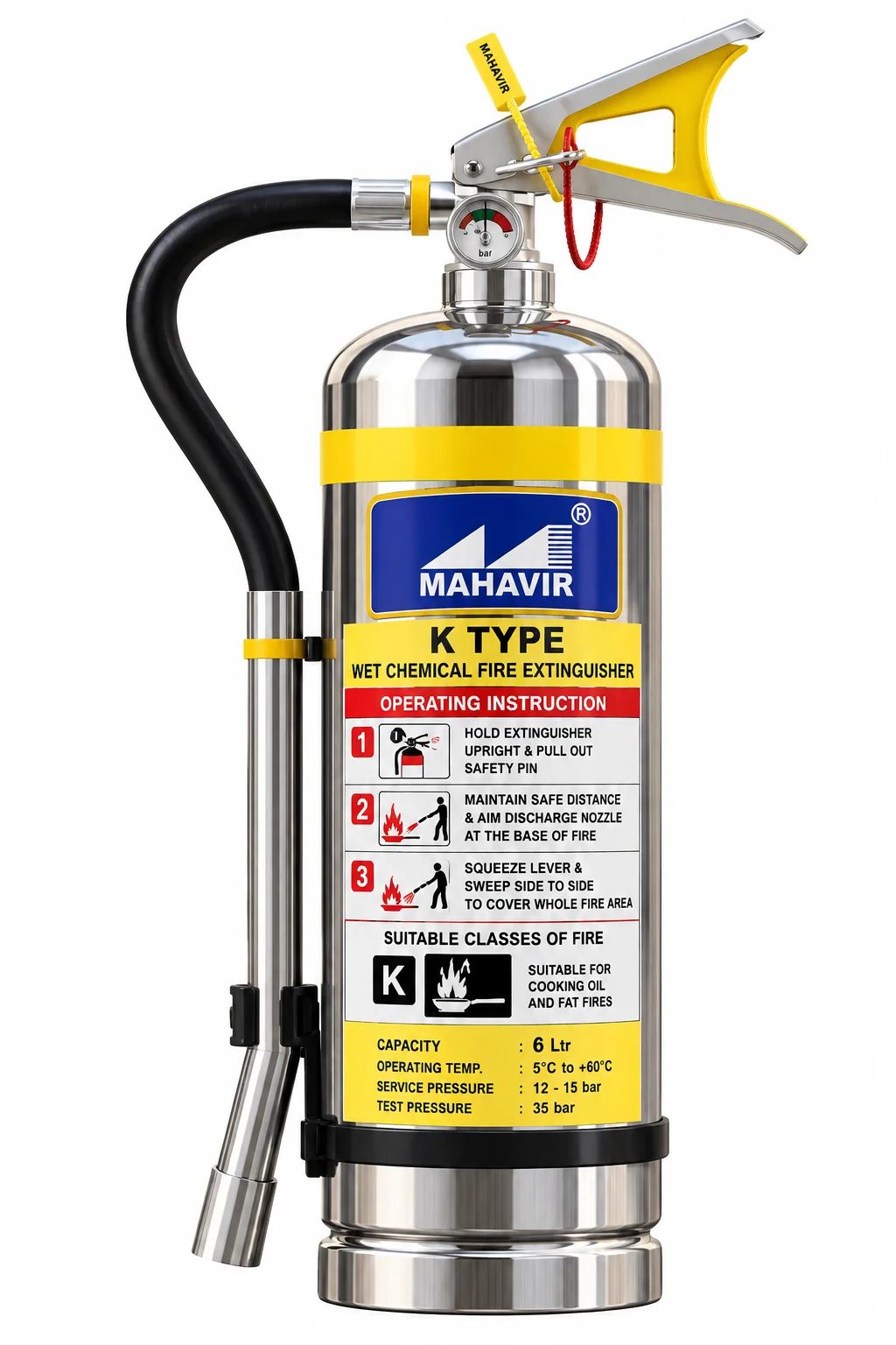 6 Ltr K Type Wet Chemical Fire Extinguisher
