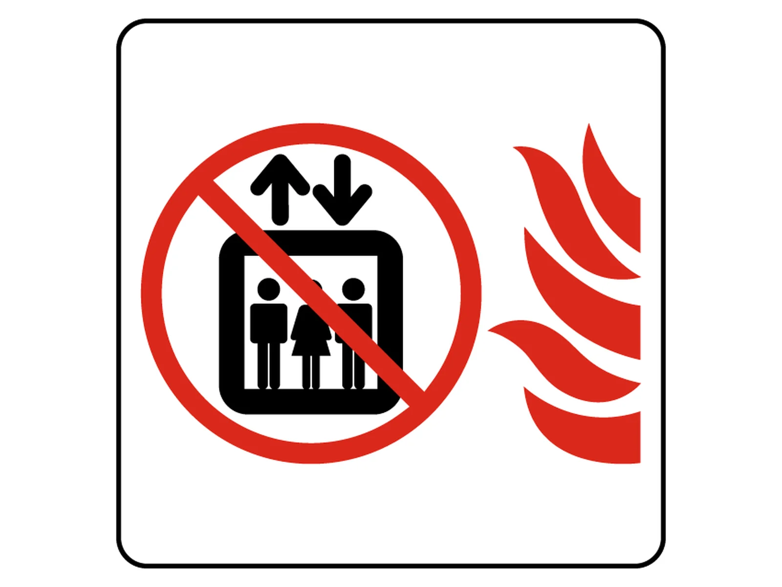 Do Not Use Lift In Case of Fire Sign