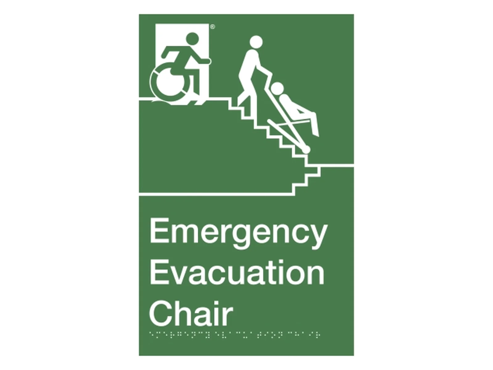 Emergency Evacuation Chair Sign
