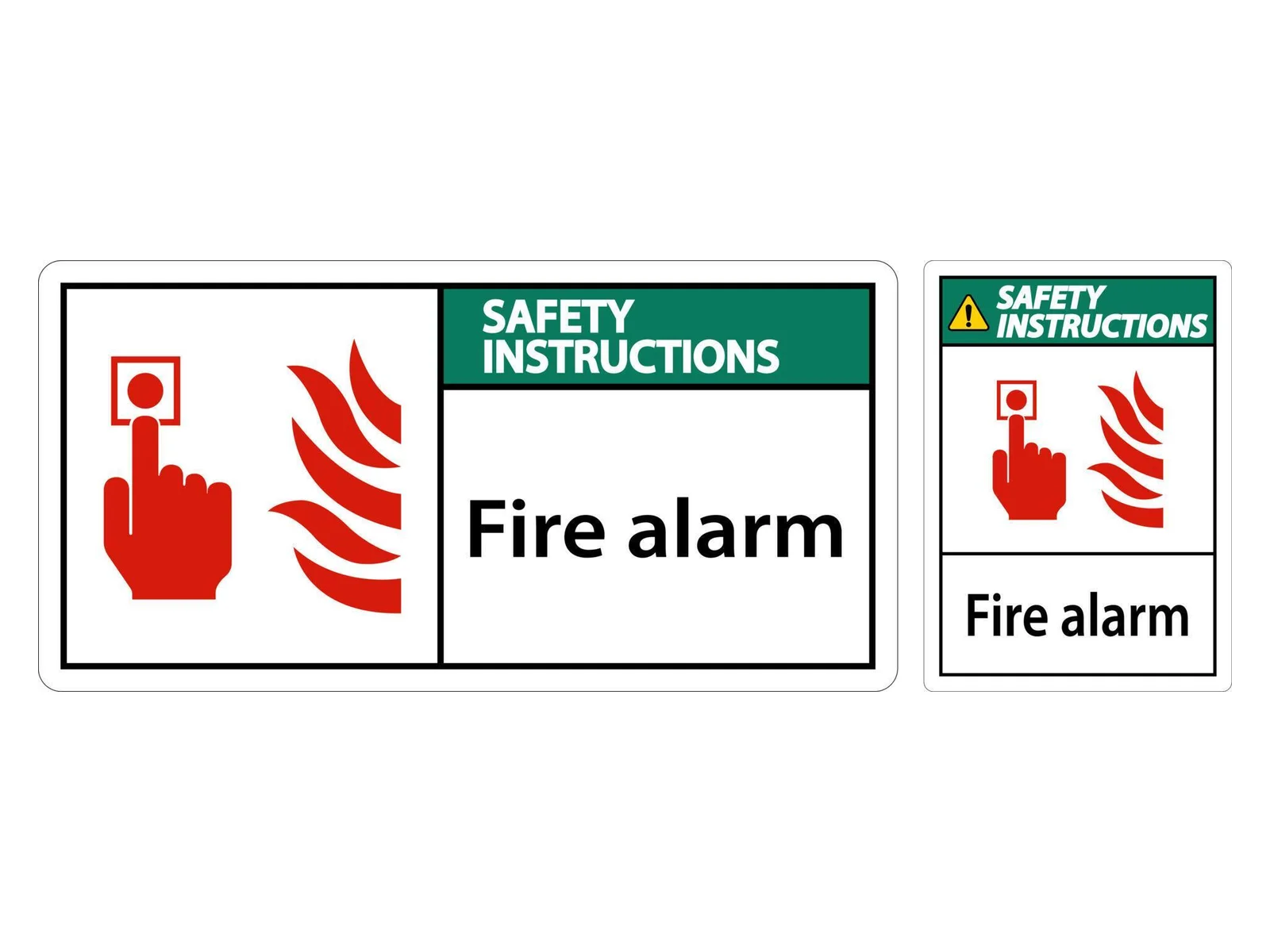 Fire Alarm Operating Instructions Sign