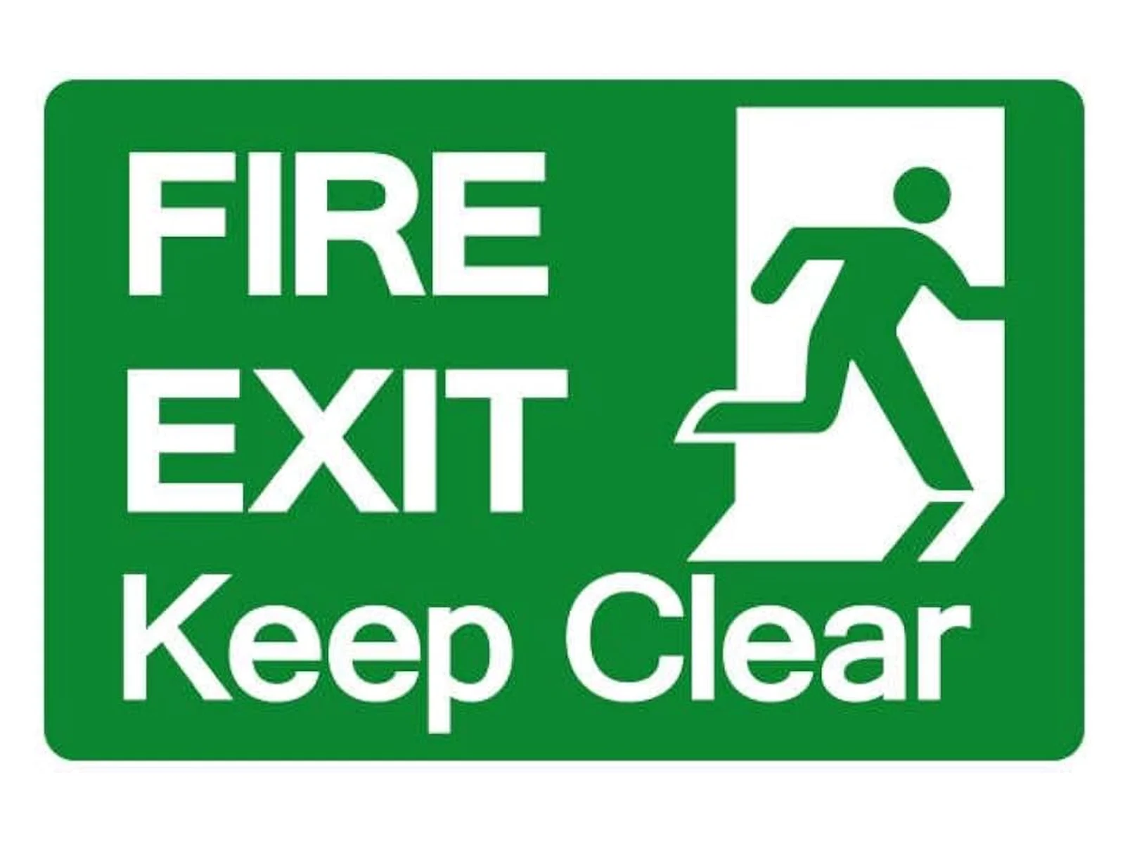 Fire Exit Keep Clear Sign