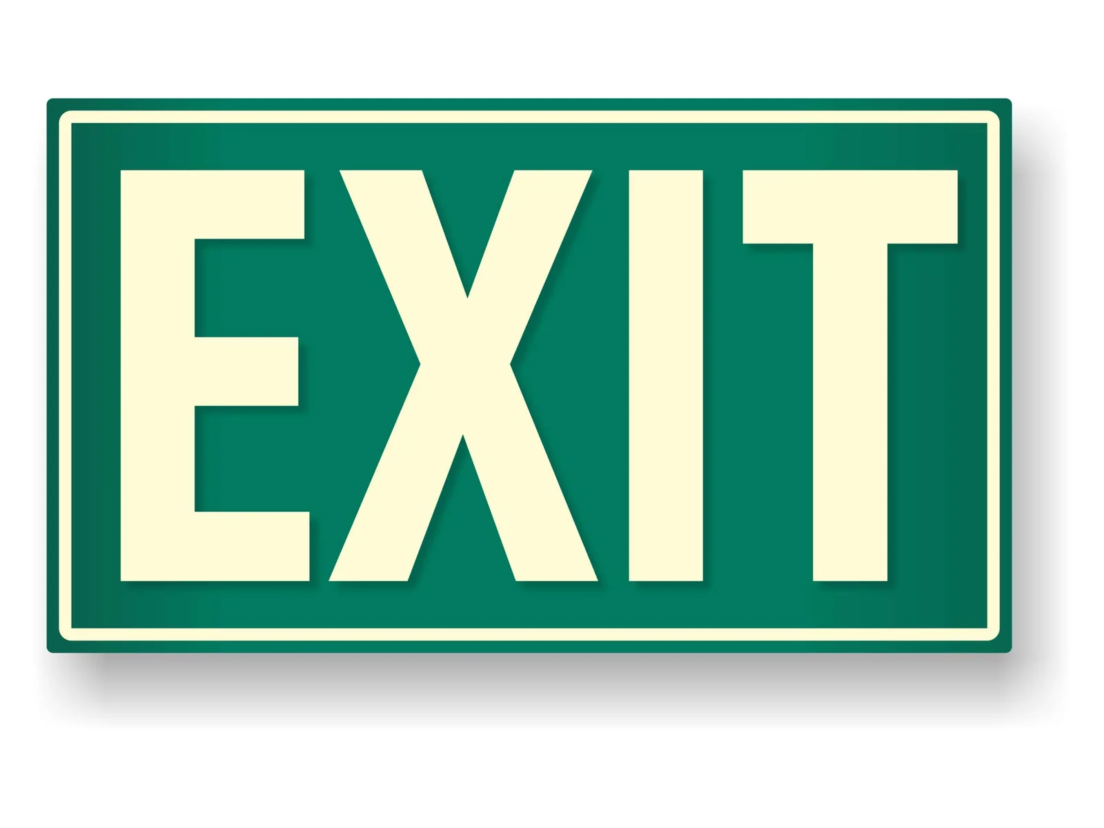 Photoluminescent Aluminium Exit Sign