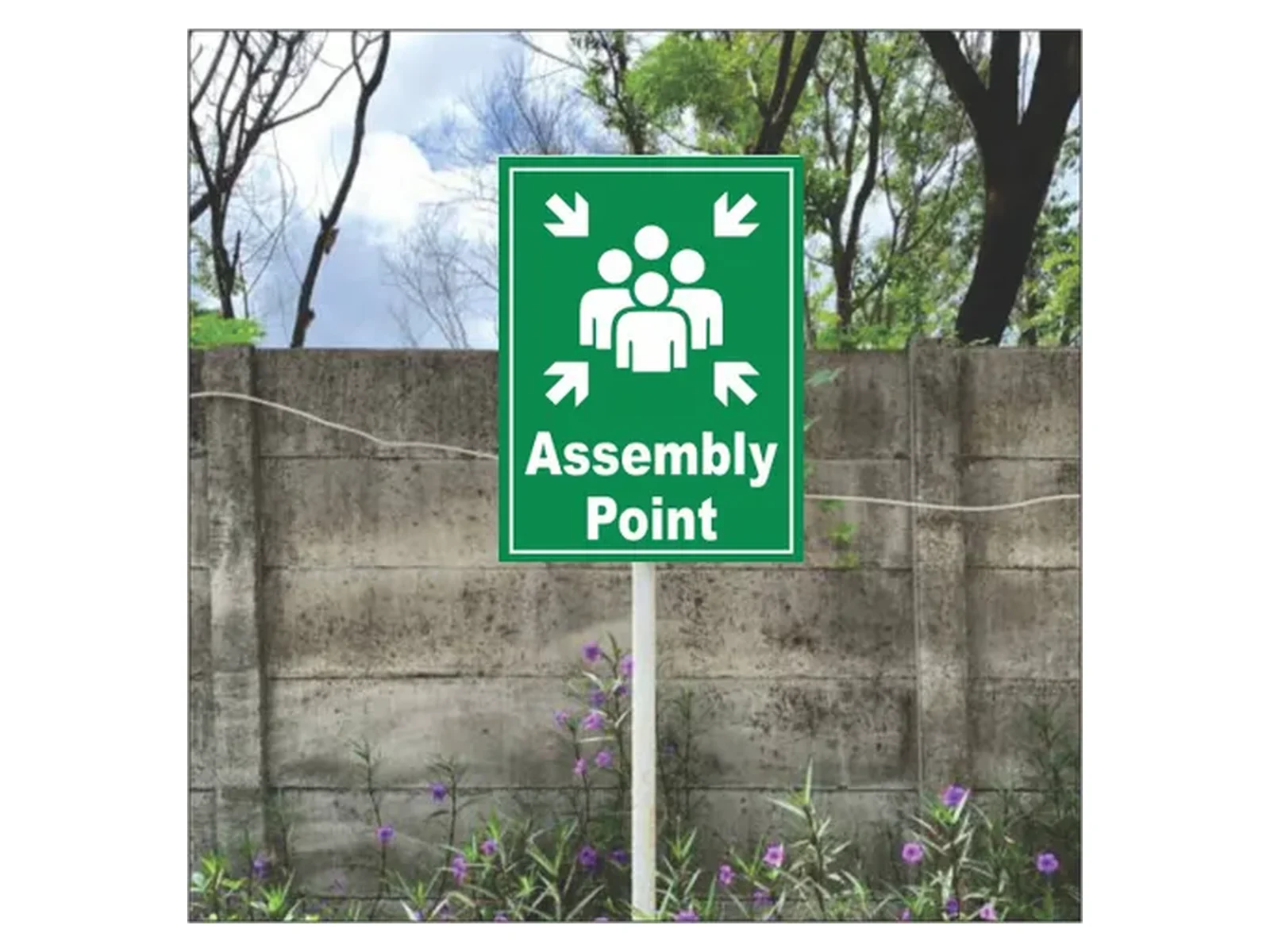 Post-Mounted Assembly Point Sign